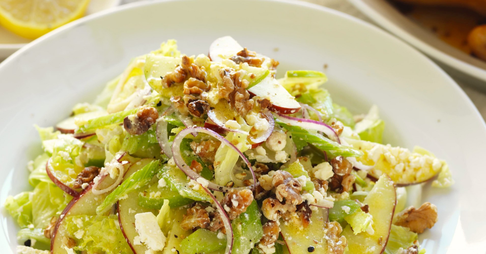 Apple, Celery and Fetta Salad Recipe | myfoodbook | Quick apple walnut salad